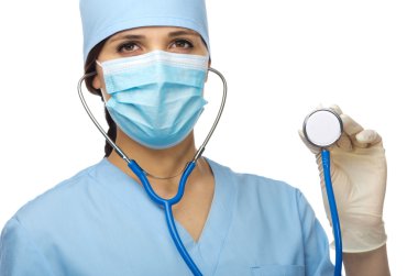 Doktor izole stetoskop ile