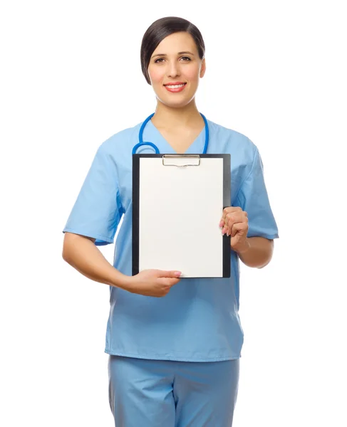 Doctor with clipboard isolated — Stock Photo, Image