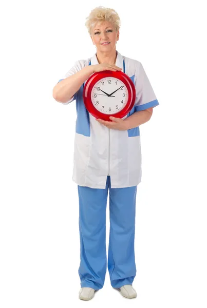 Docteur mature avec horloge — Photo