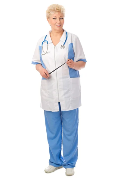 Medico maturo con puntatore — Foto Stock