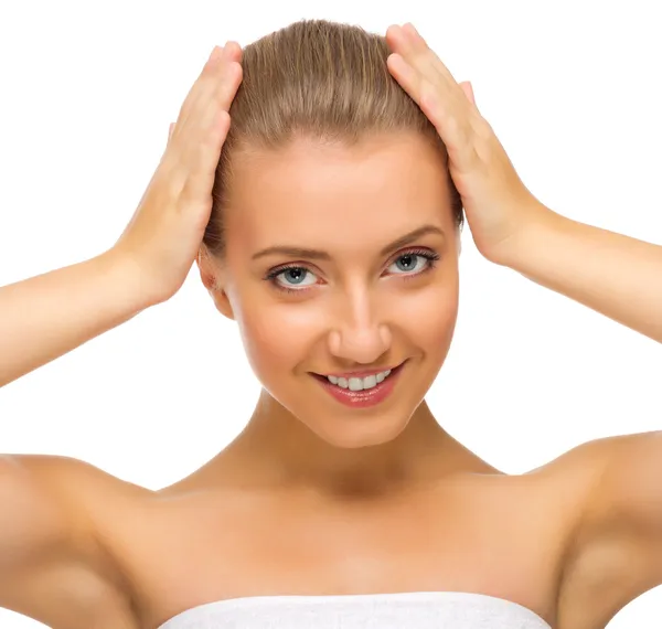 Jeune fille en bonne santé isolé — Photo