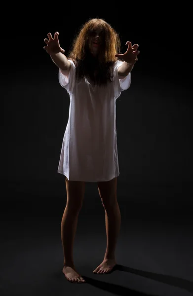 Zombie girl on black — Stock Photo, Image