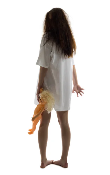 Зомбі дівчина з лялькою — стокове фото