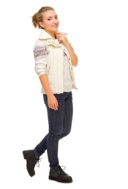 Kot pantolonlu genç kız