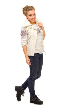 izole genç gülümseyen kız