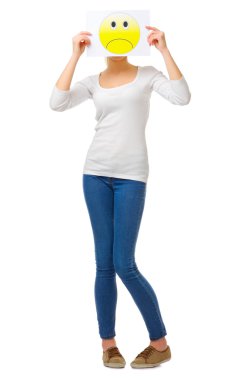 Jeans üzücü bir posteri ile genç kız