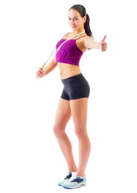 ip atlama ile sportif kız