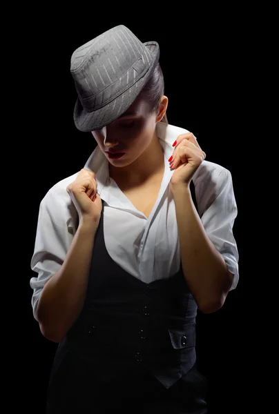 Girl with hat — Stock Photo, Image