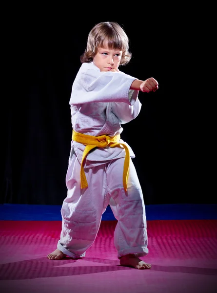 Küçük çocuk aikido fighter — Stok fotoğraf