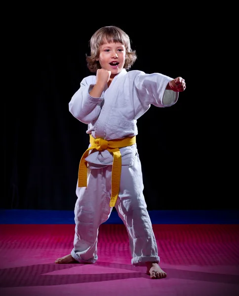 Küçük çocuk aikido fighter — Stok fotoğraf