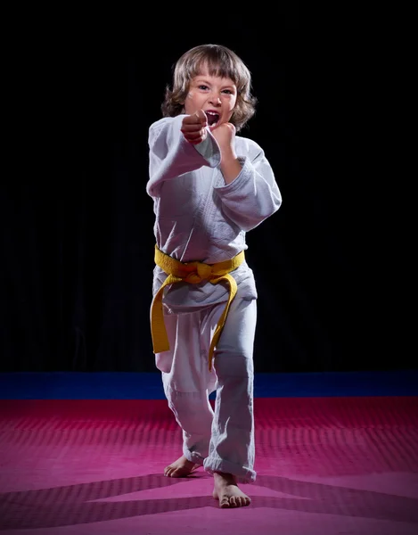 Pequeño niño aikido luchador — Foto de Stock