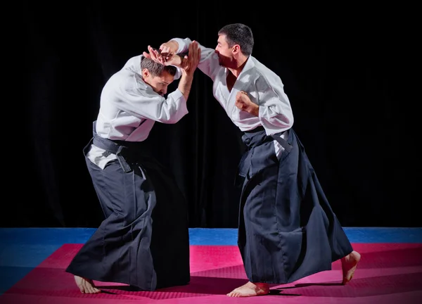 Boj mezi dva bojovníci aikido — Stock fotografie