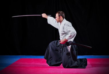 Dövüş sanatları savaşçı katana ile