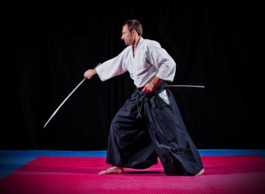 Dövüş sanatları savaşçı katana ile