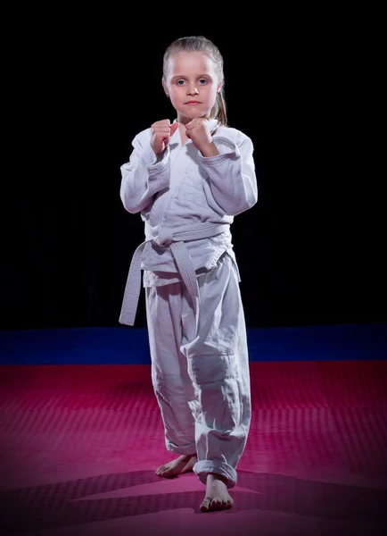 Little girl aikido fighter — Stock Photo, Image