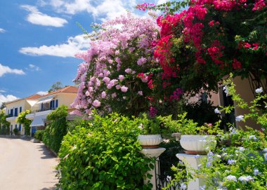 Kefalonia adasındaki Fiscardo caddeleri