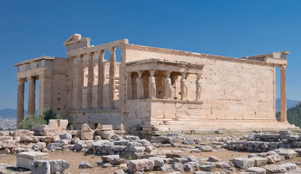 Templo Erechtheion Colina Acrópolis Atenas —  Fotos de Stock