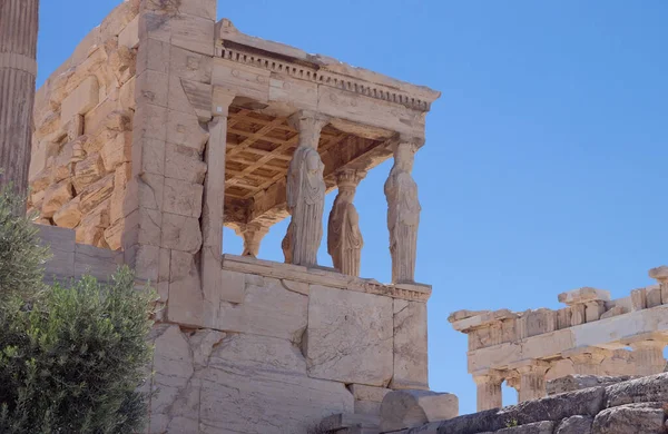 Templo Erechtheion Colina Acrópolis Atenas —  Fotos de Stock