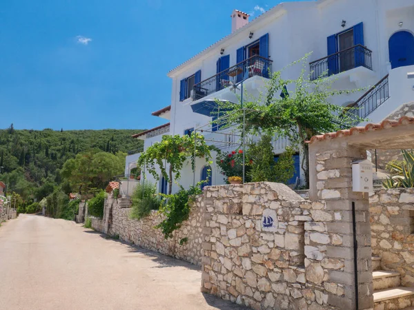 Fiscardo Straten Het Eiland Kefalonia — Stockfoto