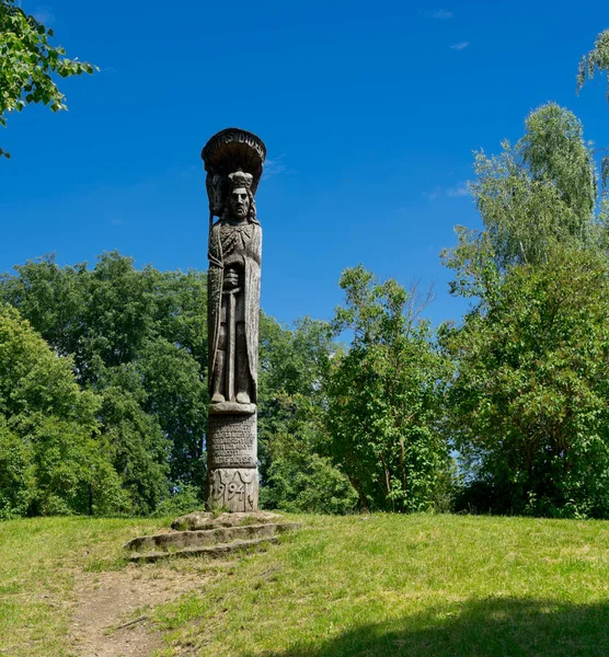 Drewniany Idol Zamku Trakai — Zdjęcie stockowe