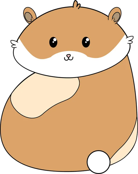 Funny Fat Hamster Isolated White — Stock Vector