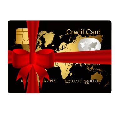 kredi kartı ile kırmızı yay mevcut