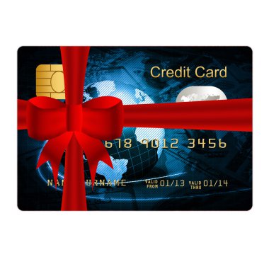 kredi kartı ile kırmızı yay mevcut