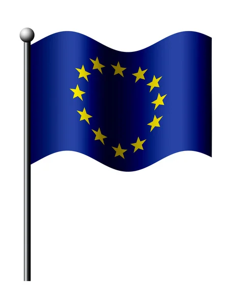 Bandeira da União Europeia isolada sobre branco — Fotografia de Stock