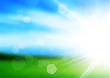 Sunshine bahar geçmiş yeşil maedow ile