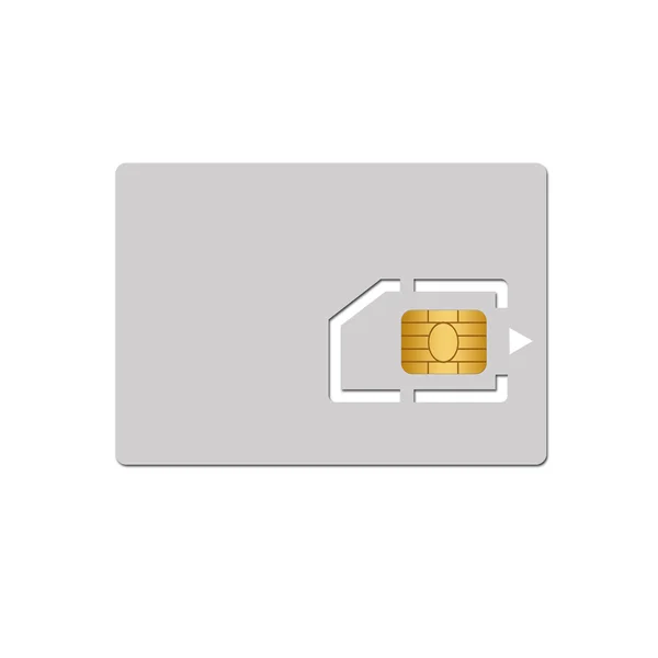 Cartão SIM com chip sobre fundo branco — Fotografia de Stock