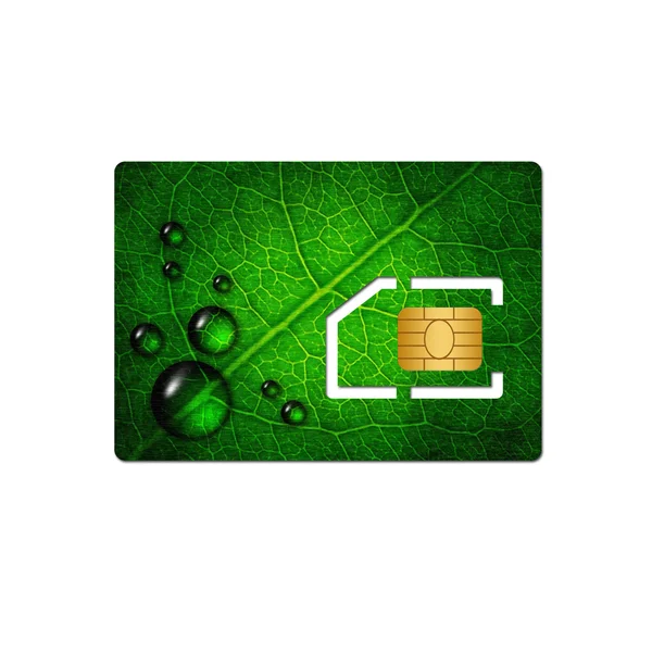 Scheda SIM con chip su sfondo bianco — Foto Stock