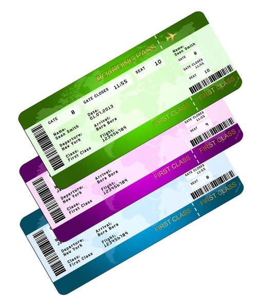 Boarding pass tickets isolated over white — Stock Photo, Image