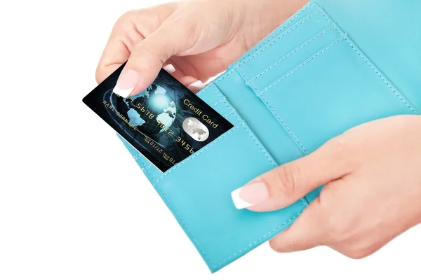 Credit card in woman's hand — Stock Photo, Image