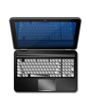 dizüstü bilgisayar üzerinde beyaz izole