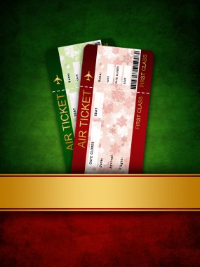 christmas airline boarding pass ticket in pocket clipart