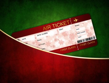 Noel havayolu boarding pass bilet cebinde