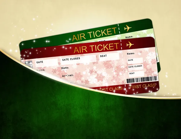 Billets d'avion de Noël carte d'embarquement dans la poche — Photo