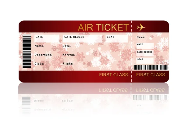 Різдвяний квиток на посадку авіакомпанії ізольований над білим — стокове фото