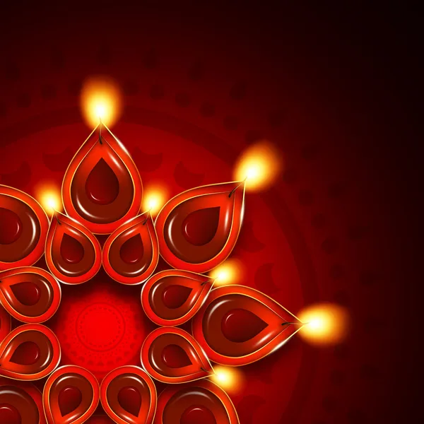 Olielamp met diwali diya elementen over donkere achtergrond — Stockfoto