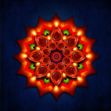 lâmpada de óleo com elementos de diya diwali sobre fundo verdeyağ lambası yeşil arka plan üzerinde diwali diya elemanları ile