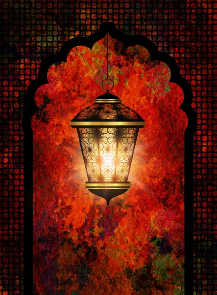 Ramadan kareem background with shiny lantern — Stock Photo, Image