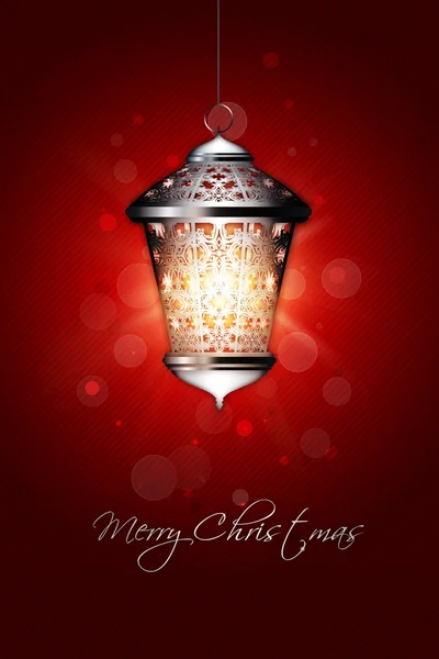 Christmas background with shiny lantern — Stock Photo, Image