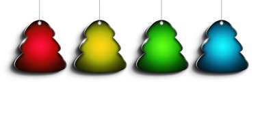 beyaz bitti izole Noel ağaçları