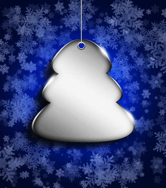 Weihnachtsbaum mit Platz für Text auf dunkelblauem Hintergrund — Stockfoto