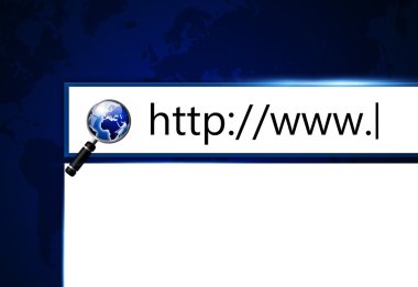 ekran web tarayıcısının adres çubuğu ile