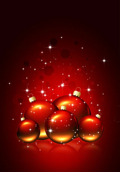 Christmas background with glass balls over dark — Stock Photo, Image