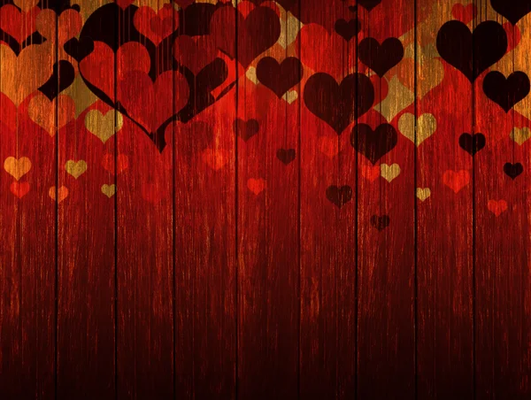 Houten valentines achtergrond met hart — Stockfoto