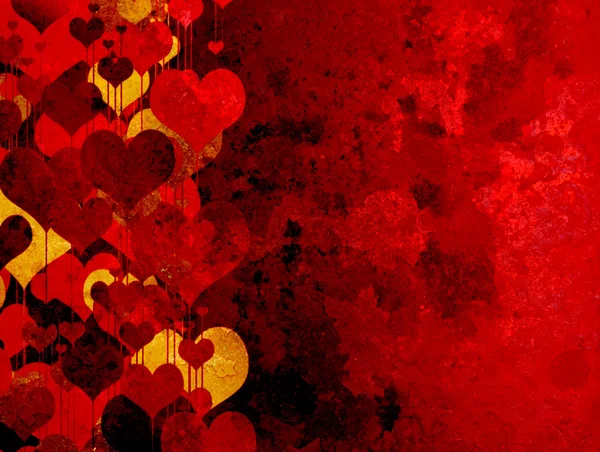 Grunge valentines fondo con corazones —  Fotos de Stock