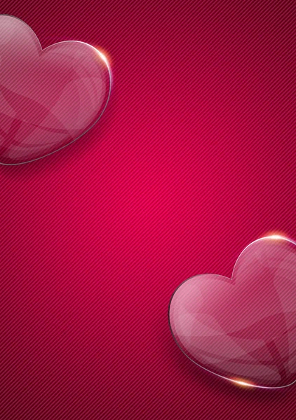 Vetro San Valentino cuore su sfondo rosa — Foto Stock