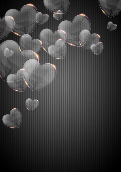 Glass valentine heart over dark background — Stock Photo, Image